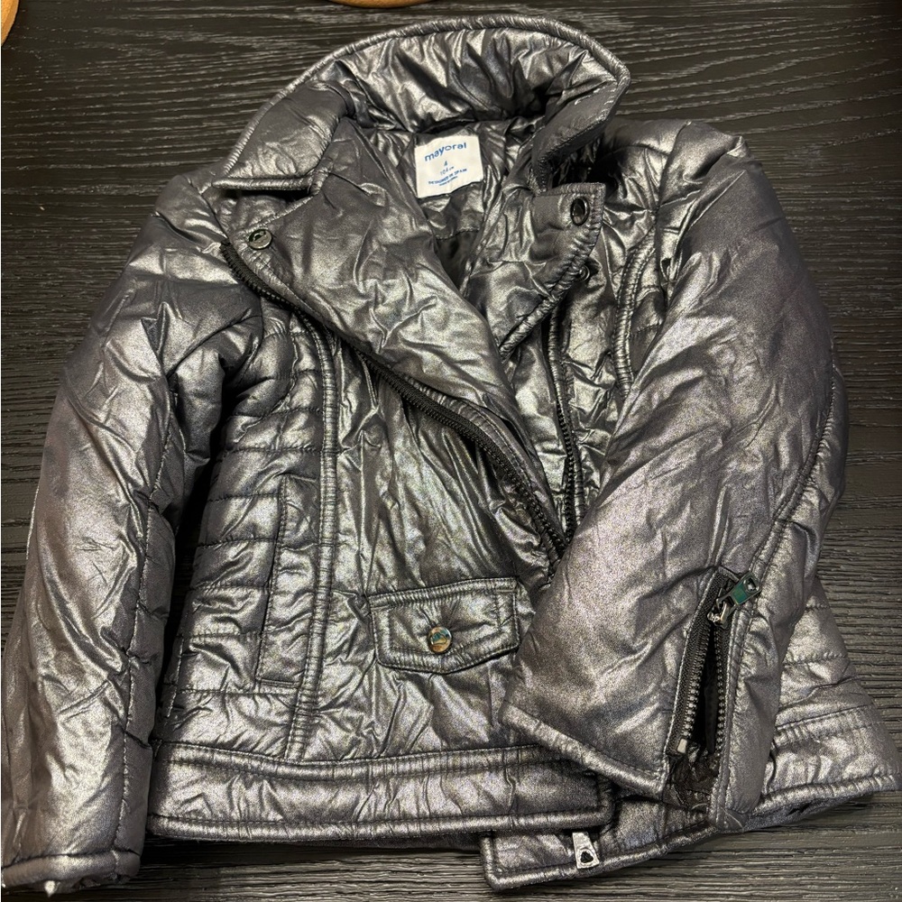 Mayoral size 4 puffy moto jacket EUC
